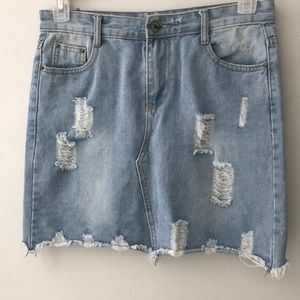 Light denim skirt